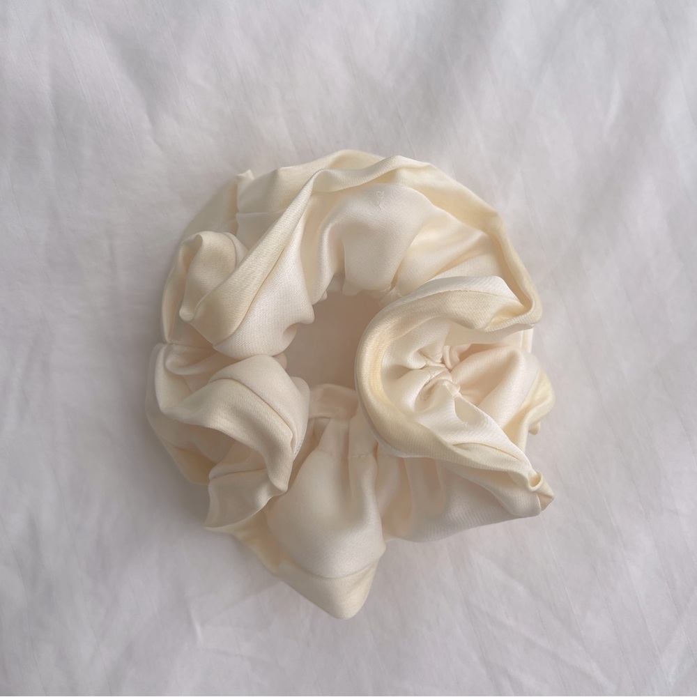 Elegant Cream Hair Scrunchie
